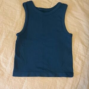 Classic Blue Tank Top with Rounded Neckline